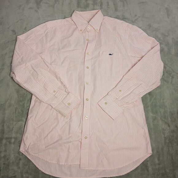 Vineyard Vines Mens M Tucker Shirt Slim Fit Button Down Striped Pink Preppy Y2k - Picture 1 of 8